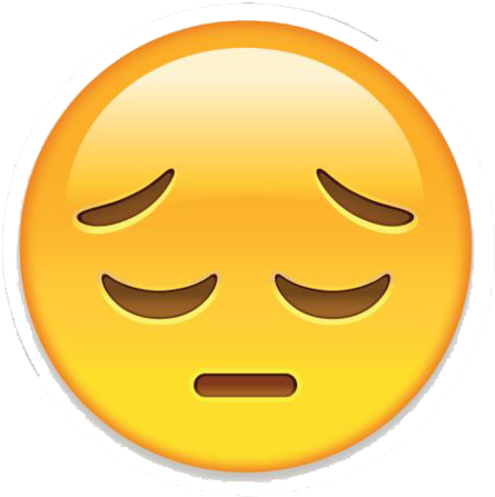 Sad Emoji Png Transparent Image - Sad Sticker For Whatsapp Dp (480x480), Png Download