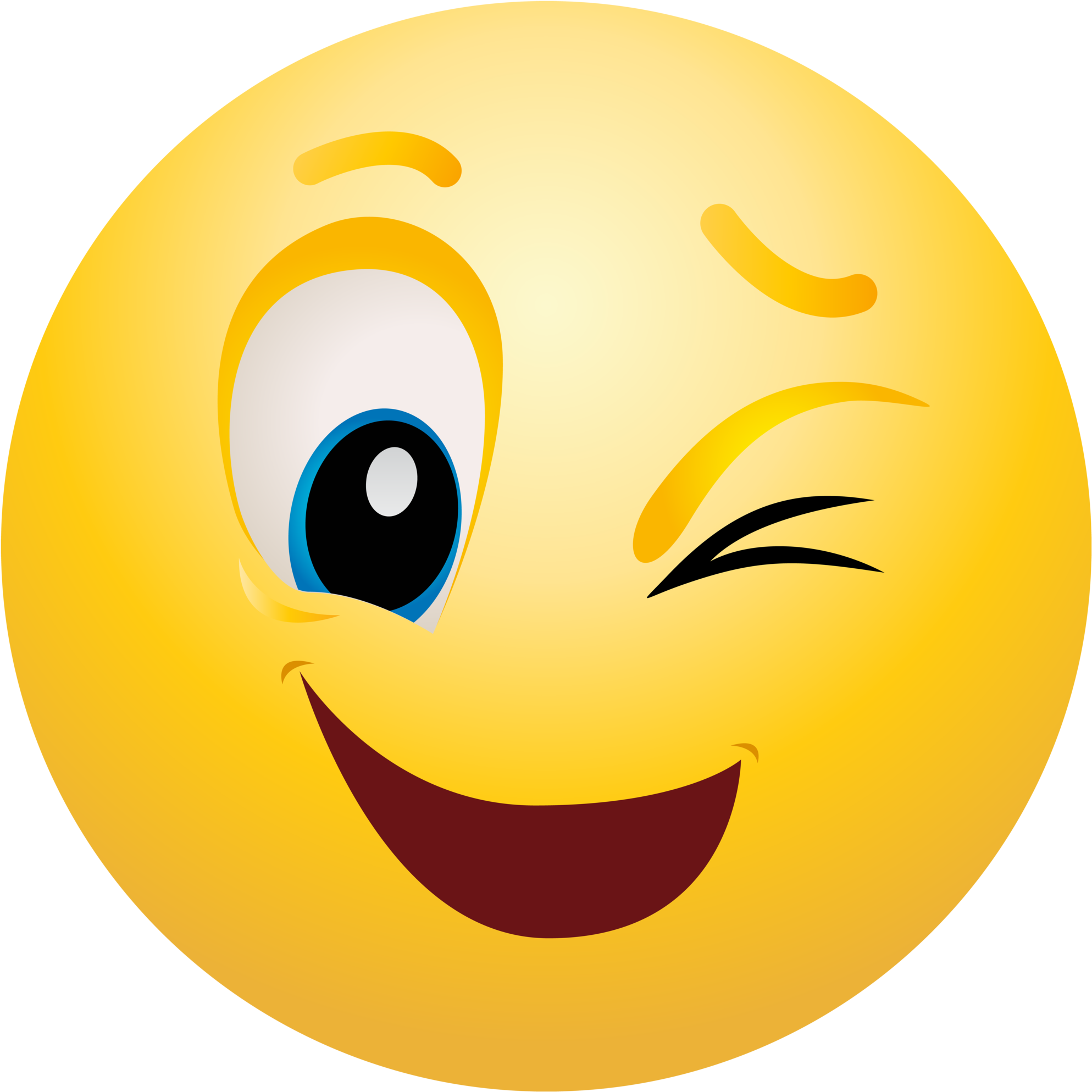 Emoticon Emoji Clipart Info - Wink Emoji Clipart (2000x2000), Png Download
