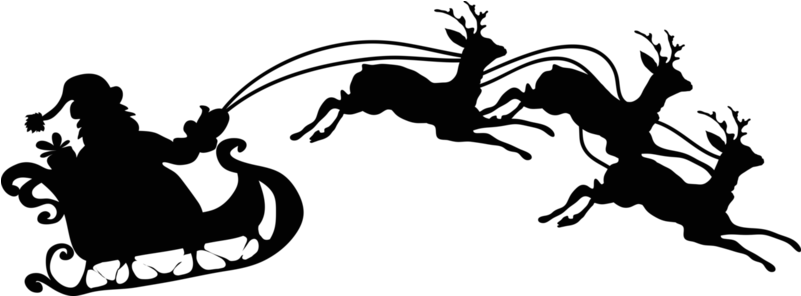 Santa Silhouettes Png Clipart Pictureu200b Gallery - Santa Claus Silhouette Png (816x328), Png Download