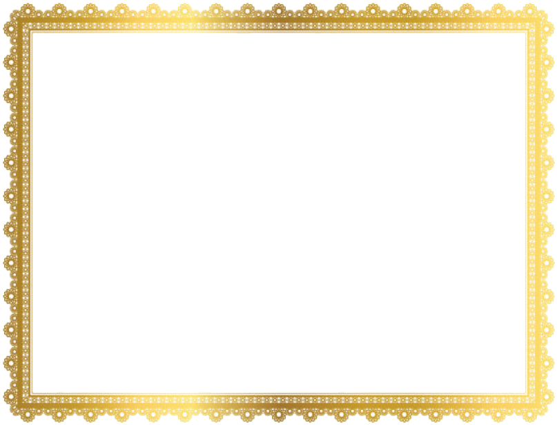 Gold Border Frame Png Clipart - Border Golden Frame Png (600x464), Png Download