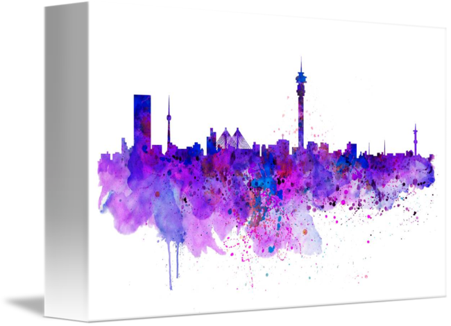 "johannesburg Skyline" By Marian Voicu, Bucharest // - Jhb Skyline Art (650x470), Png Download