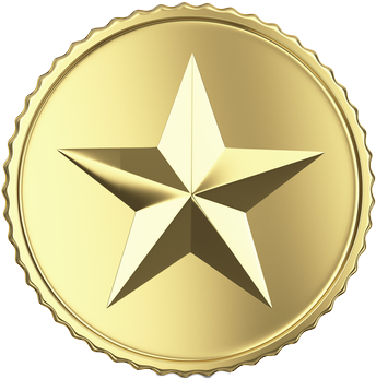 Gold Star In A Circle (400x400), Png Download