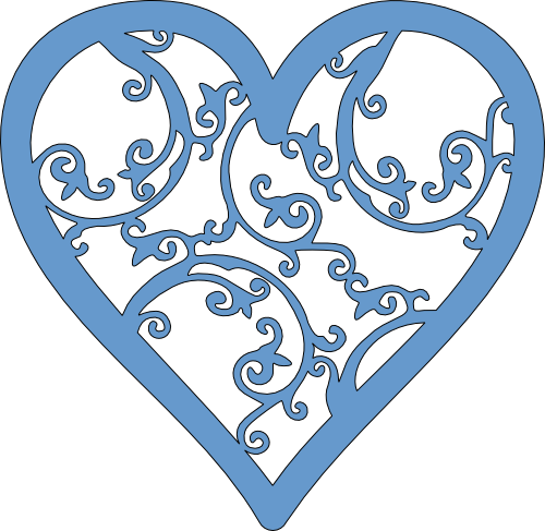 Filigree Heart Clip Art (500x487), Png Download