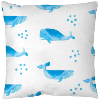 Cute Watercolor Whales Seamless Pattern - Cute Watercolour Whale (400x400), Png Download