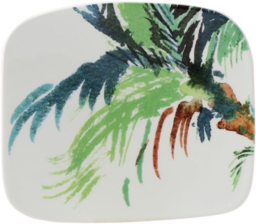 1 Small Organic Square Plate - Gien France Jardins Extraordinaires Vegetal Organic (587x443), Png Download