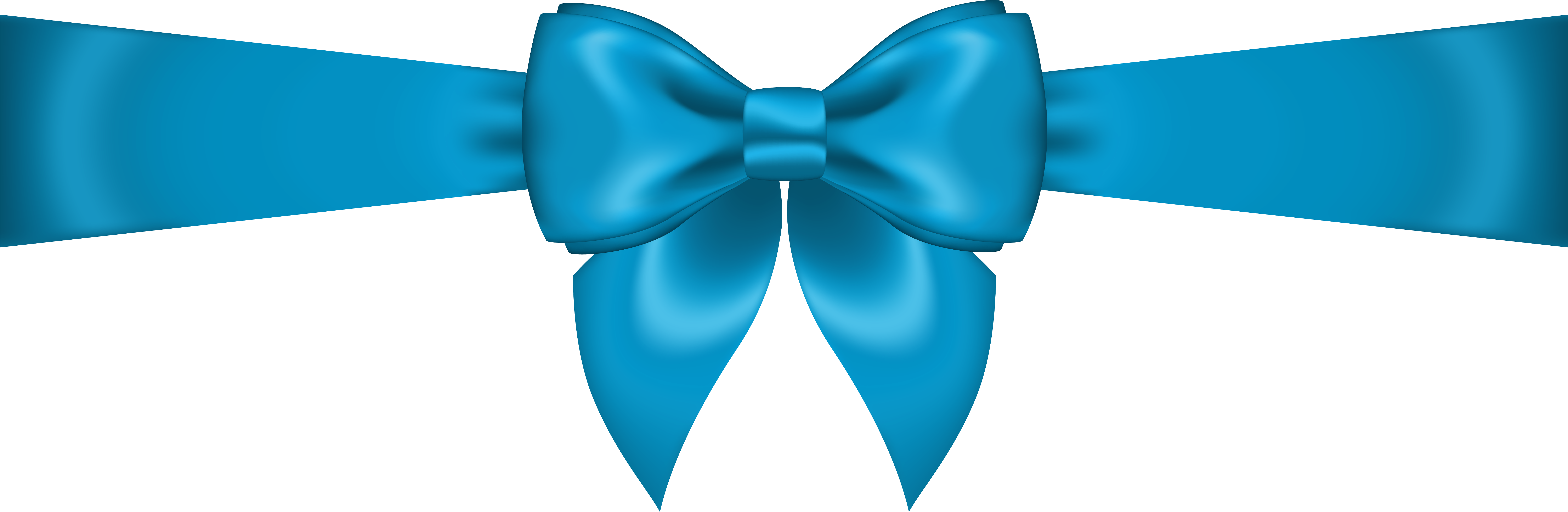 Blue Bow Transparent Png Clip Art Image - Clip Art (7562x2651), Png Download