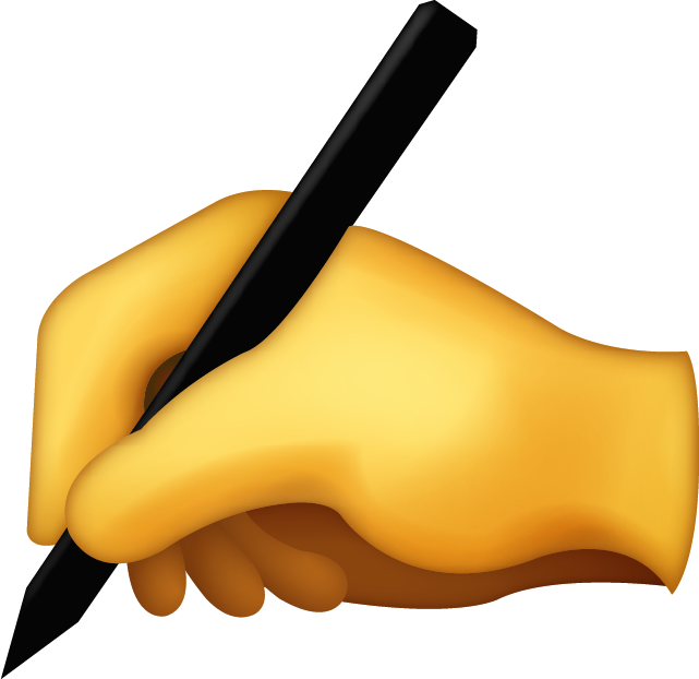 Download Ai File - Writing Hand Emoji Png (641x622), Png Download