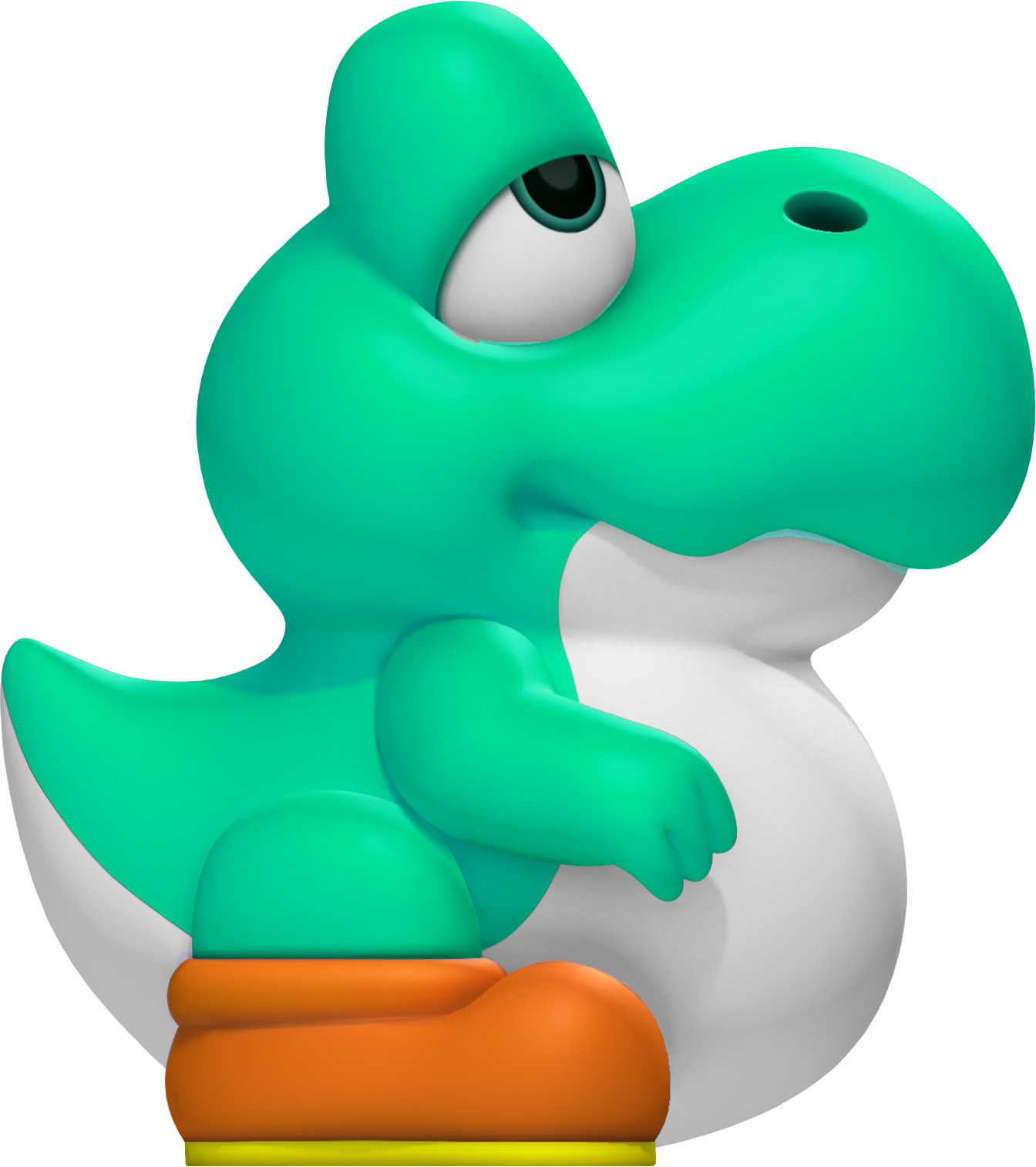 Turquoise Baby Yoshi - Teal Baby Yoshi (1344x1515), Png Download