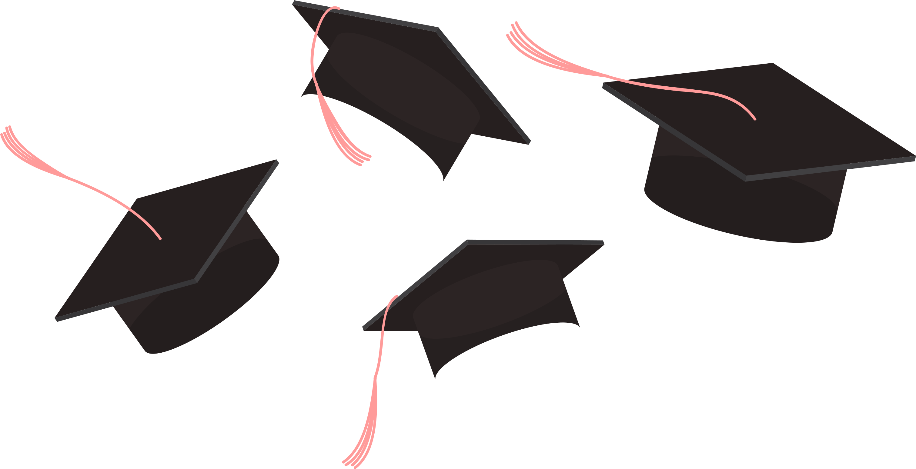 Png Graduation - Throwing Graduation Cap Png (3235x1793), Png Download