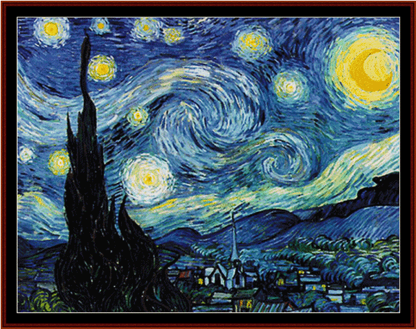 Starry Night Poster Size - Starry Night Not Van Gogh (600x600), Png Download