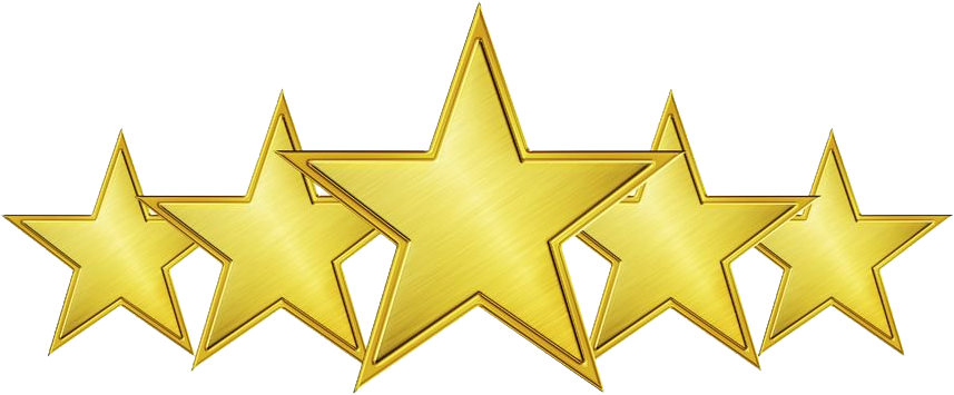 5-star Accredited School - Five Gold Stars Png (868x369), Png Download