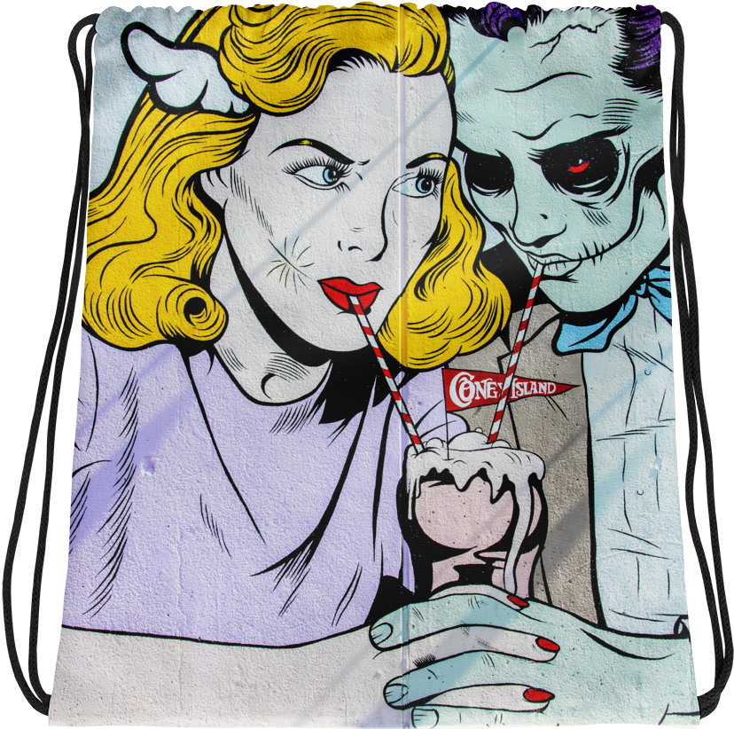 Zombie Shake Drawstring Bag - Evil Villain (1000x1000), Png Download