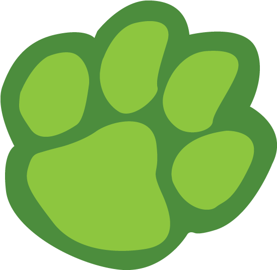 28 Collection Of Bear Paw Clipart Png - Green Paw Print Clipart (600x600), Png Download
