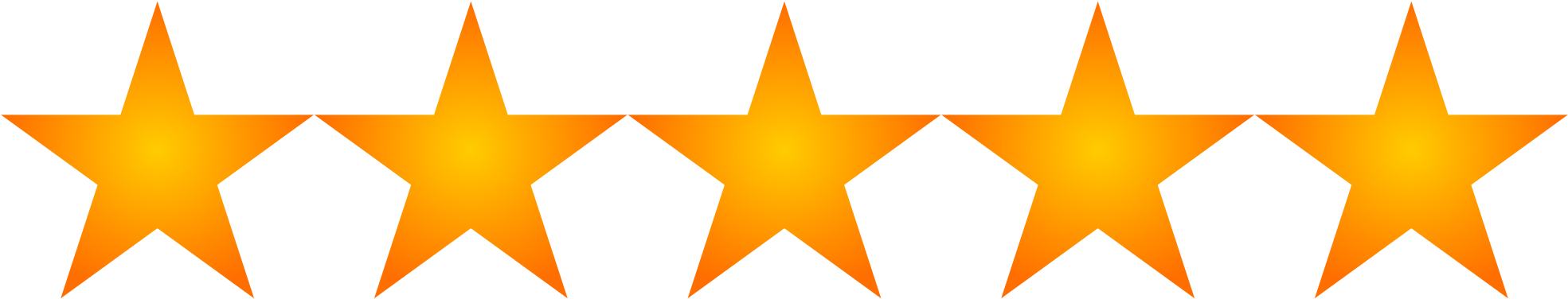 Objetos - 5 Stars Transparent Background (1280x263), Png Download