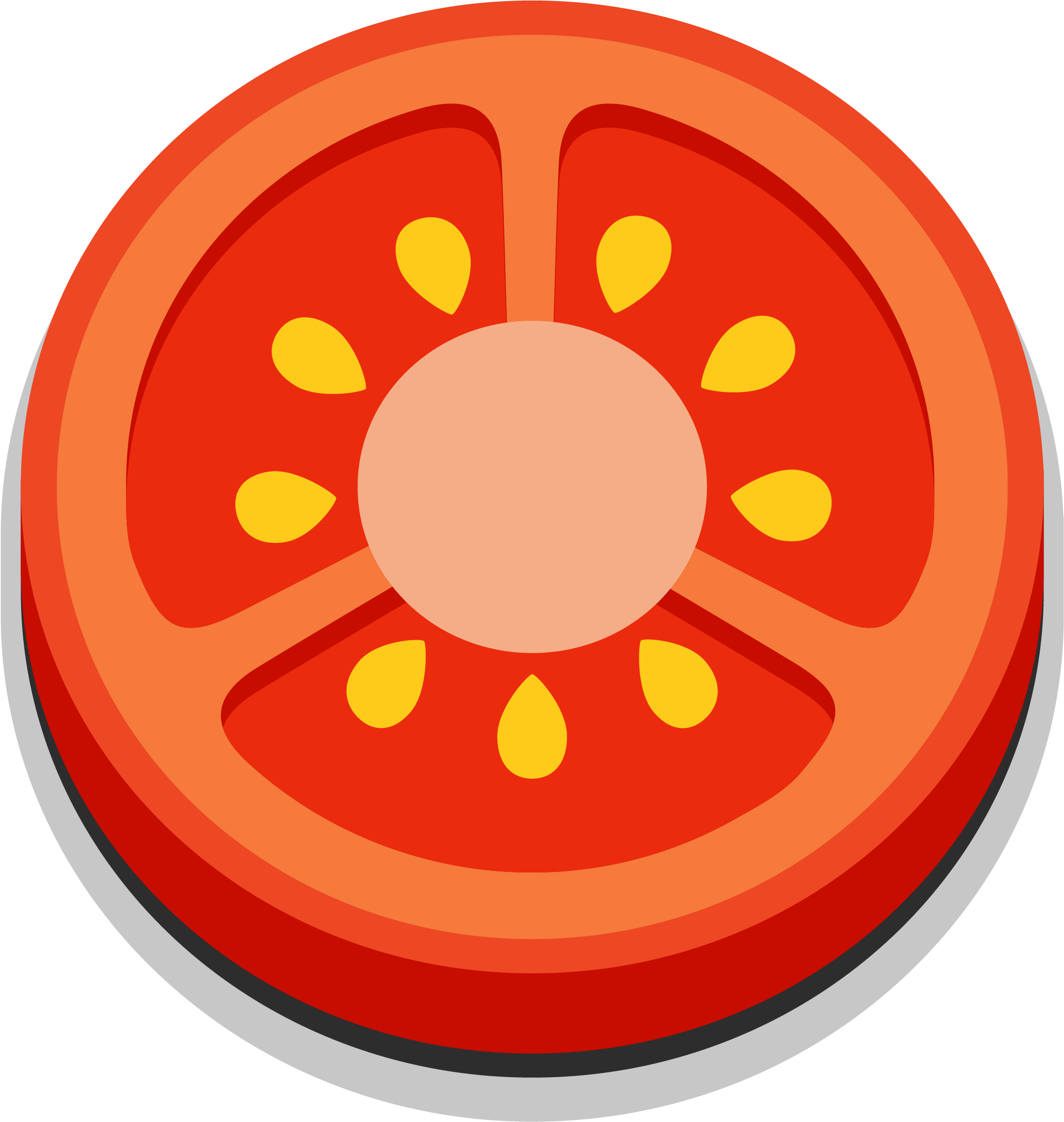 Cherry Tomato Vegetable Fruit Onion - Cartoon Tomato Slice Png (2519x2663), Png Download