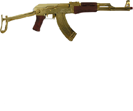Gold Ak 47 - Gold Ak47 No Background (400x334), Png Download