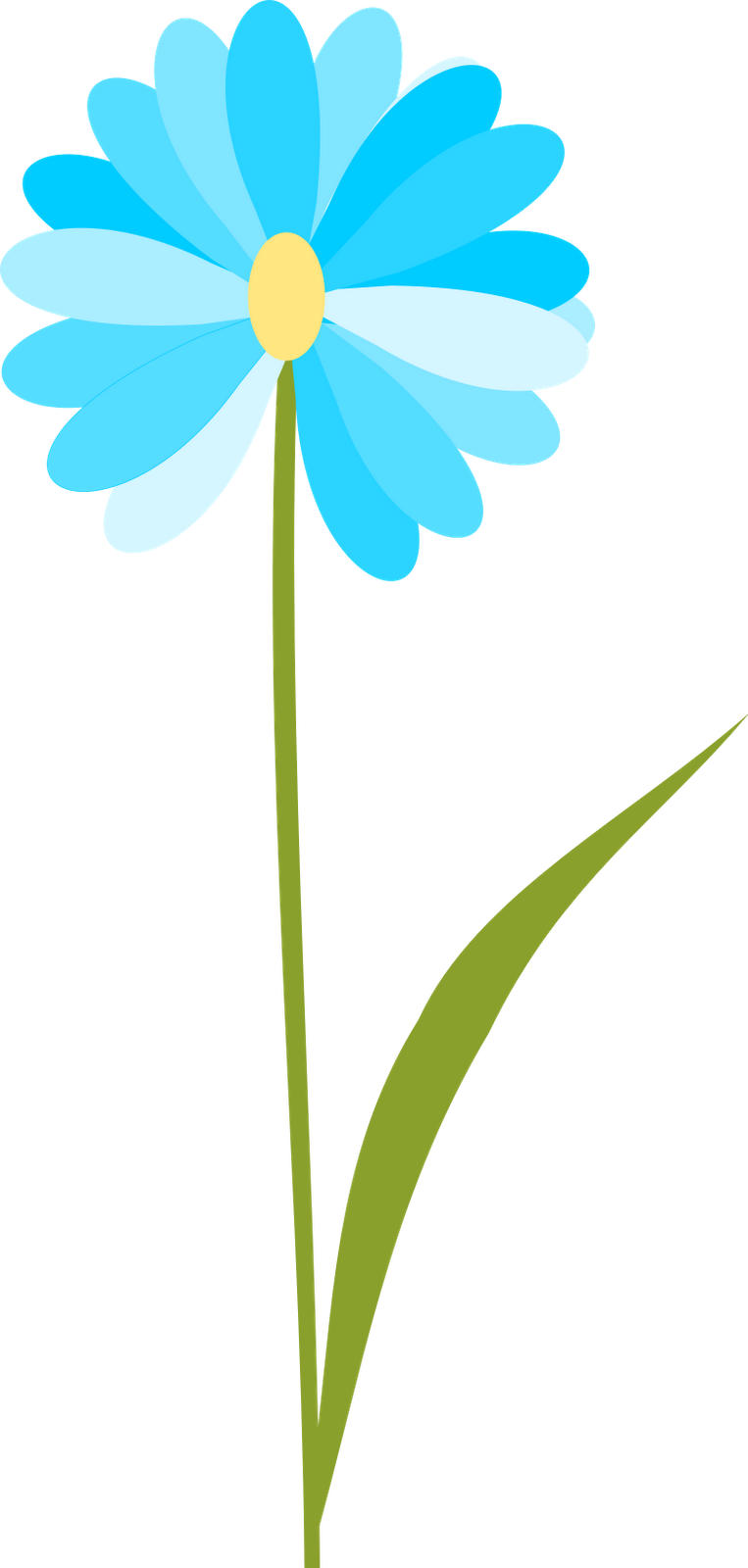 Blue Flower Clipart Transparent - Flower Clipart No Background (763x1600), Png Download