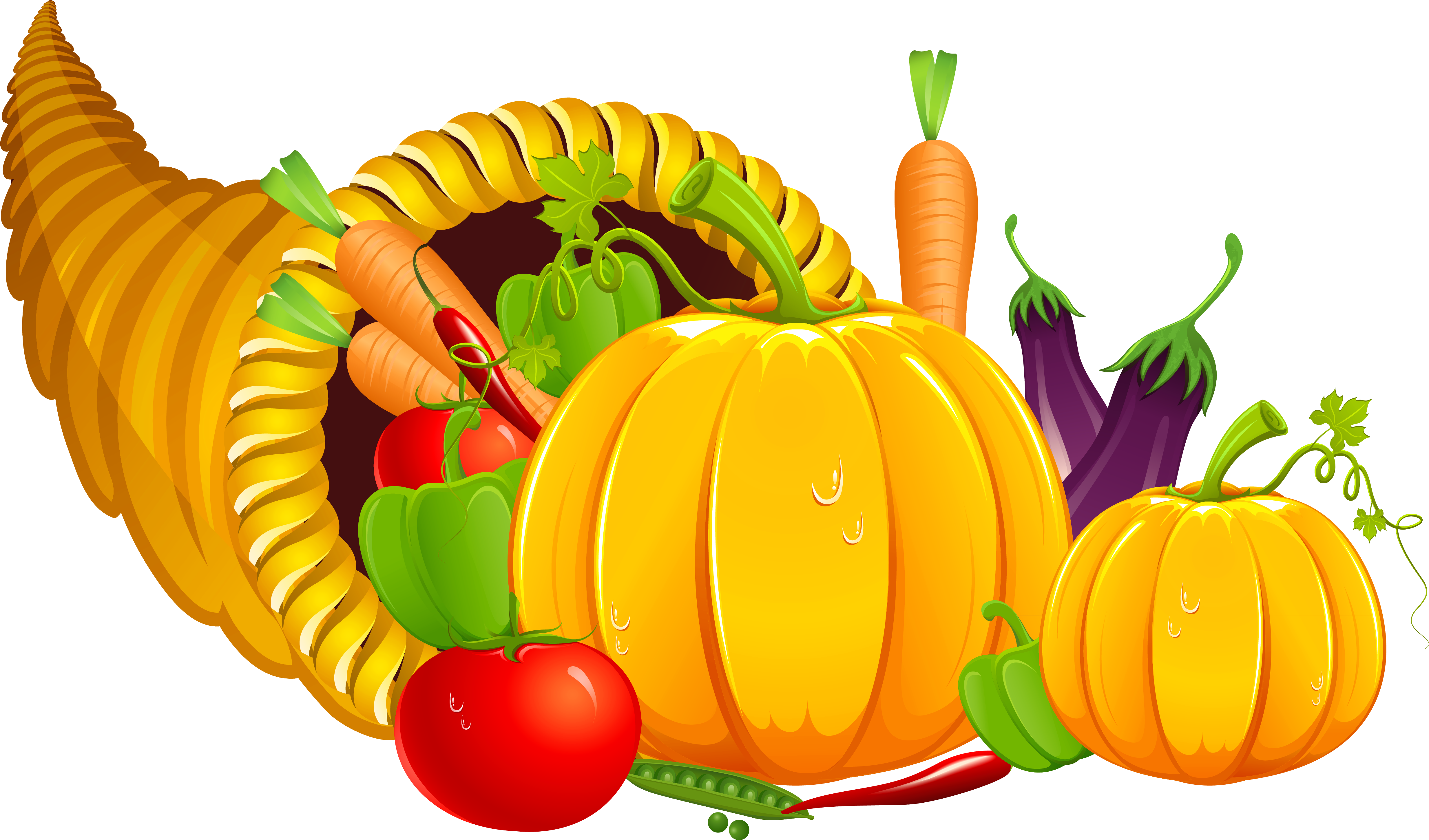 Cornucopia Clipart (5100x3124), Png Download