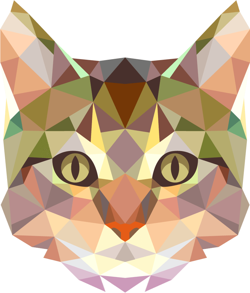 Polygons Drawing Watercolor Svg Black And White - Naklejki Na Ścianę Kot (800x937), Png Download