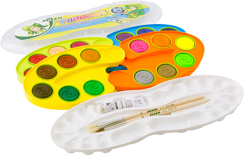 Twintabs Watercolor Paint Box 24 Colors - Watercolor Painting (800x800), Png Download