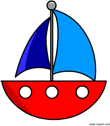 Cute Free Red And Blue Sail Boat Clip Art - Blue Boats Clip Art (450x450), Png Download
