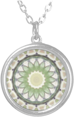 Pastels In Watercolor Mandala Pattern Silver Plated - Small Silver Plated Charm Necklaces (500x500), Png Download