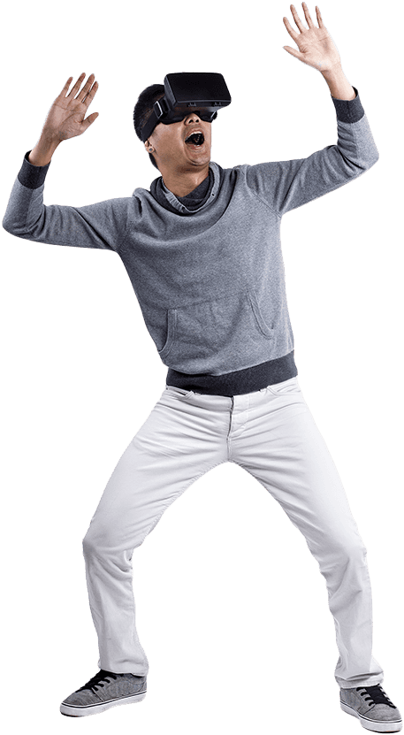 Avada Vr Man1 - Person Playing Vr Png (562x831), Png Download