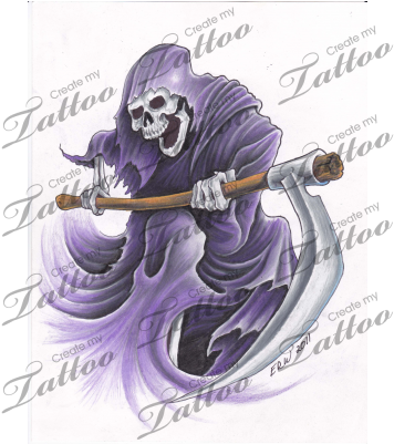Marketplace Tattoo Grim Reaper - Tattoo (400x400), Png Download