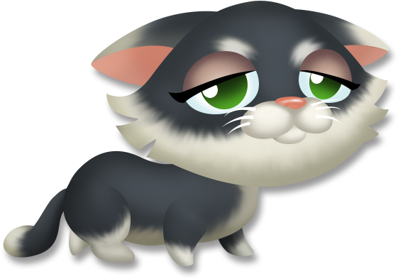 Tuxedo Kitten Tired - Cat (613x613), Png Download