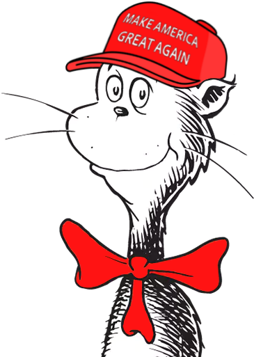 Cat In The Maga Hat - Cat In The Hat Png (384x526), Png Download