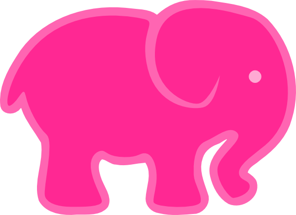 Clip Art At Clker Com Vector Online - Pink Elephant Clipart (600x436), Png Download