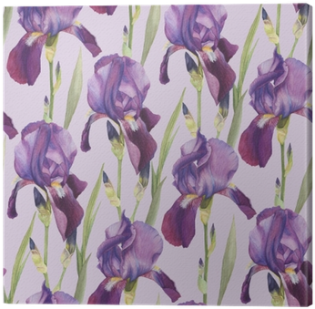 Floral Seamless Pattern With Hand Drawn Violet - Watercolor Painting (400x400), Png Download