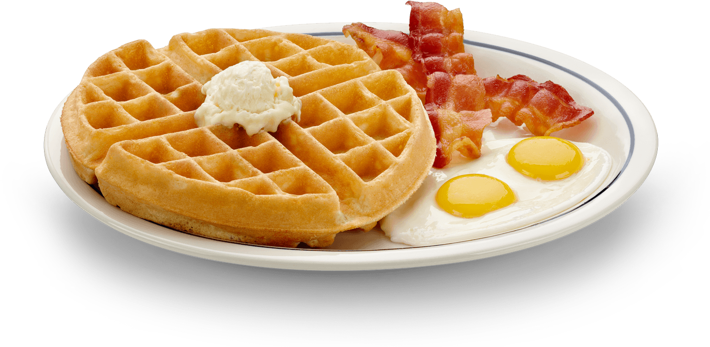 Graphic Free Library Png Images Transparent Free Download - Waffles Bacon And Eggs (1415x684), Png Download