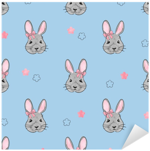 Seamless Pattern With Cute Watercolor Bunny - Watercolor Painting (400x400), Png Download