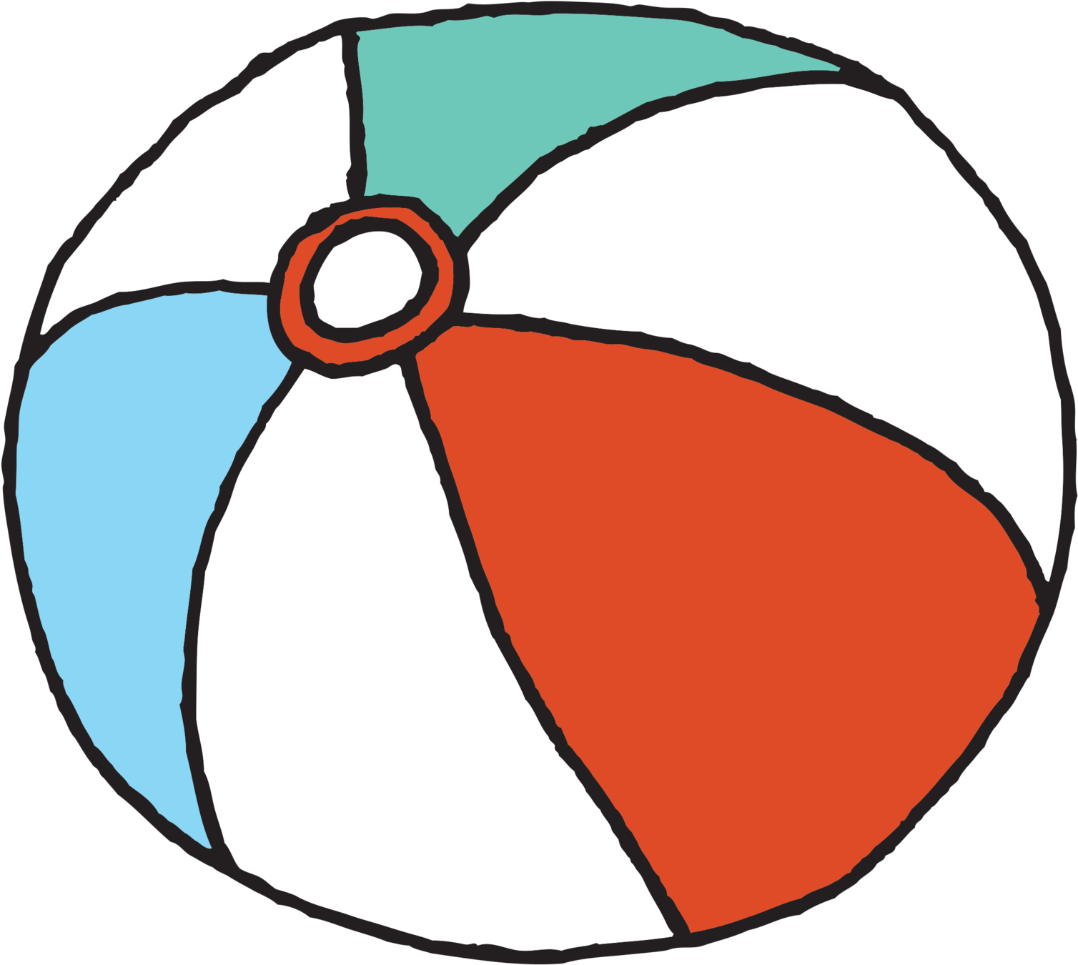 Beach Ball - Small Beach Ball Cartoon (2048x2048), Png Download