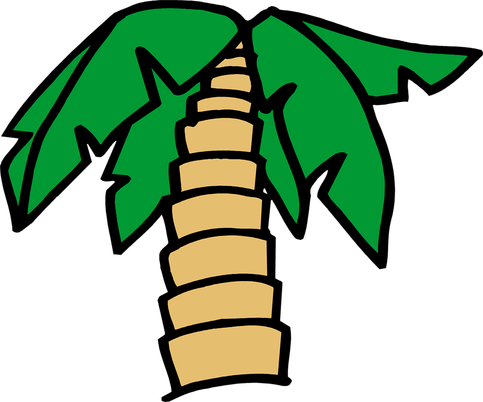 Palm Tree Free Stock Photo Illustration Of A Cartoon - Palm Tree Cartoon Transparent Background (958x798), Png Download