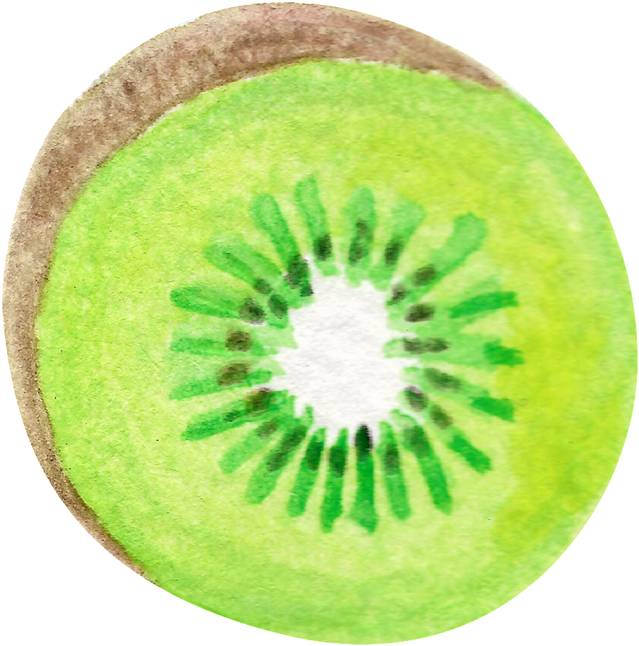 Hand-painted Watercolor Bizarre Fruit Cut Transparent - Kiwifruit (1024x990), Png Download