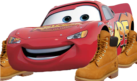 Rev Up Those Timbs - Anthropomorphic Car (480x300), Png Download