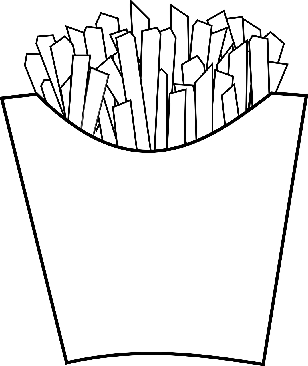 Mcdonald's French Fries Fast Food Drawing Line - French Fries Clip Art (632x750), Png Download