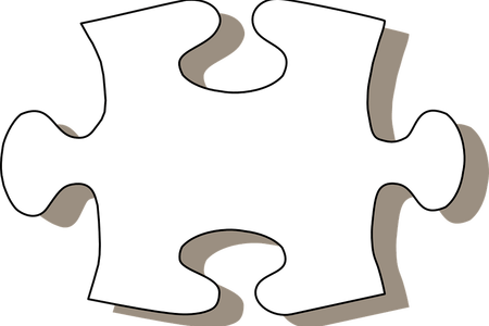 Best Free Templates 2018 » Autism Puzzle Piece Template - Puzzle Black And White (450x300), Png Download