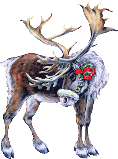 Santa Claus's Reindeer - Tubes Noel (408x547), Png Download