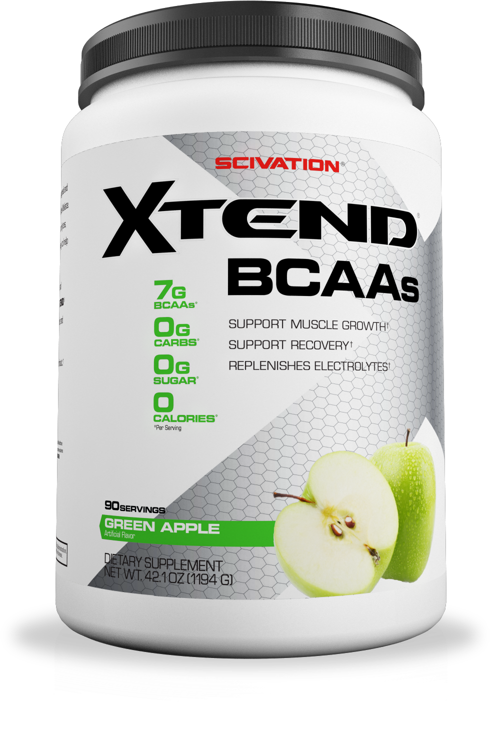 Scivation Xtend Green Apple Explosion 90 Servings - Xtend Bcaa Strawberry Kiwi 90 Servings (3069x2100), Png Download