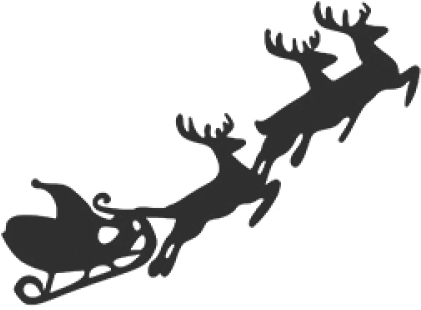 Santa Team Reindeer - Reindeers Black And White Christmas (500x500), Png Download