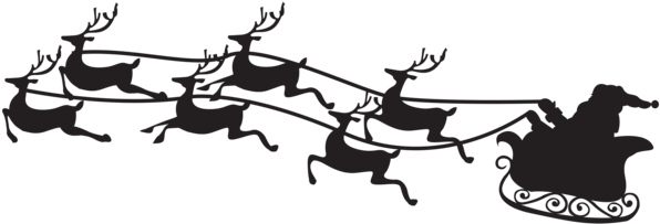 Freetoedit Christmas Reindeer Terrieasterly - Santa Sleigh Silhouette Clipart Png (600x209), Png Download