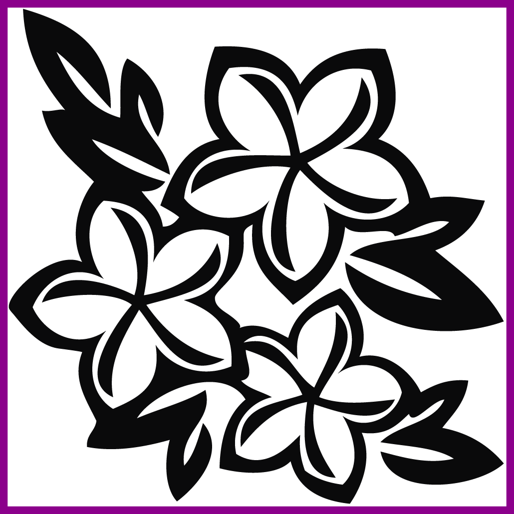 Awesome Aloha Flower Surf U Up Image - Plumeria Drawing (1030x1030), Png Download