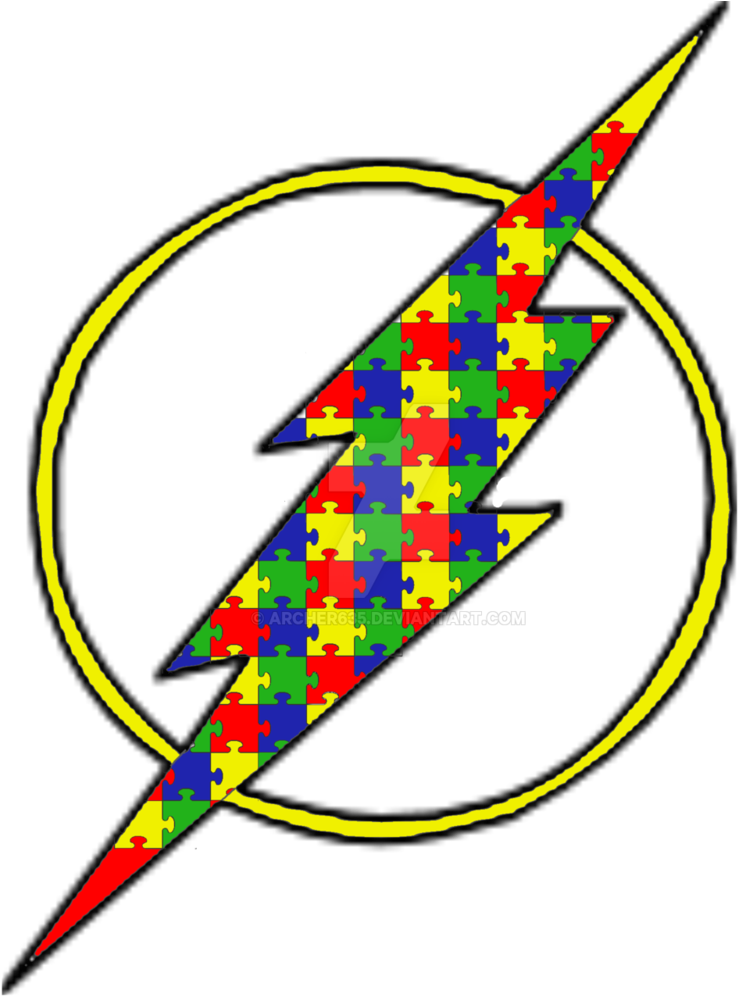 The Autism Awareness Flash Symbol By Archer635 On Deviantart - Evans Ec2 Sst Rock Drum Head Pack, Clear (800x1000), Png Download