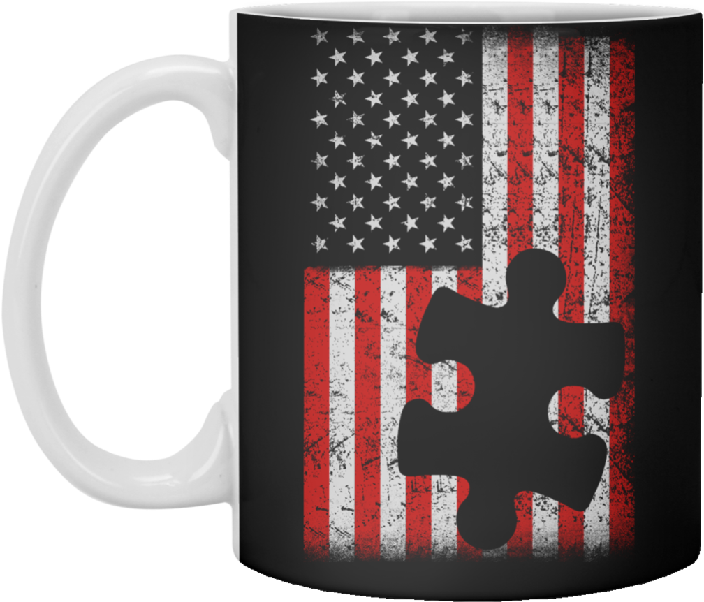 American Flag Puzzle Piece Coffee Mug - Educa 1000 Piece American Flag Puzzle With State Names (1024x1024), Png Download