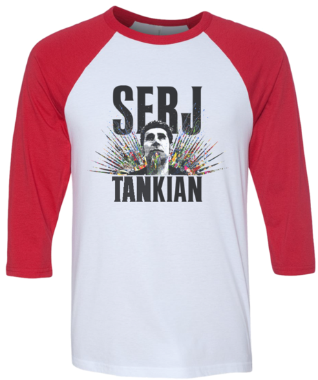 Explosion - Red And White Baseball Tee (479x600), Png Download