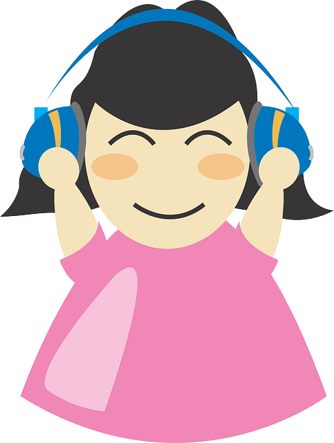Earphones, Girl, Headphone, Listen, Music, Women - Girl With Headphones Clipart (483x640), Png Download