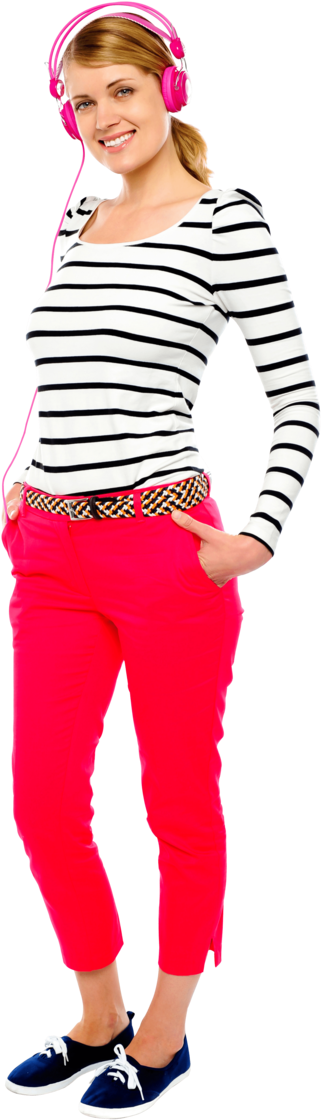 Free Png Women Listening Music Png Images Transparent - Girl (480x718), Png Download